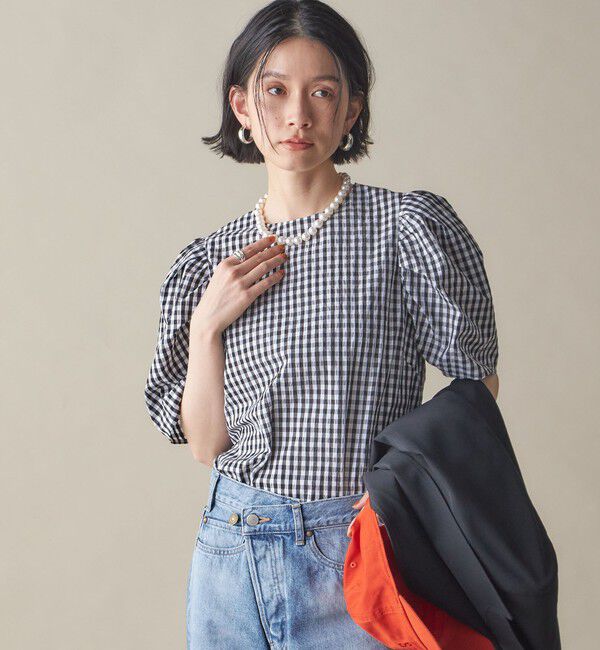 SHIPS for women「SHIPS NINE CASE:〈手洗い可能〉パフ スリーブ ブラウス」|シャツ・ブラウス|