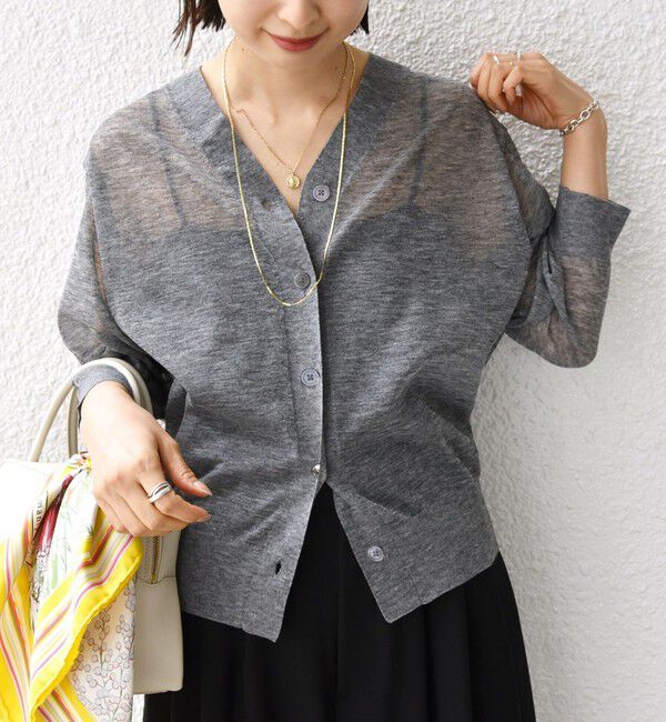 SHIPS for women「〈手洗い可能〉ラミー混 シアー カーディガン」|カーディガン|