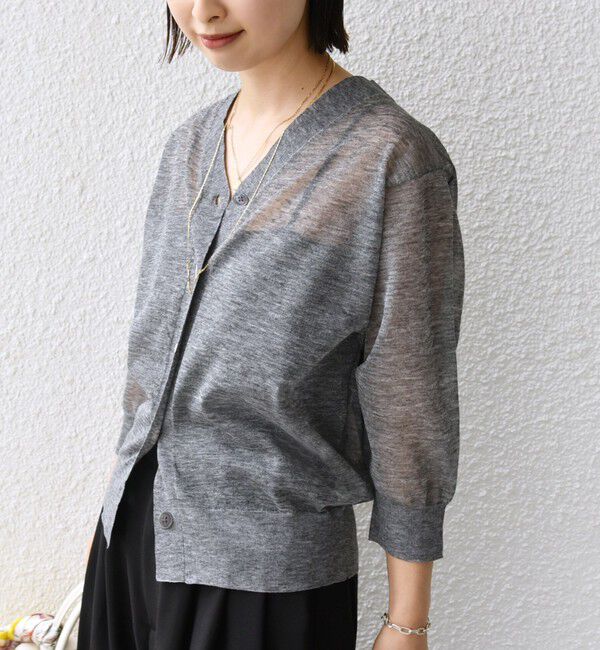 SHIPS for women「〈手洗い可能〉ラミー混 シアー カーディガン」|カーディガン|