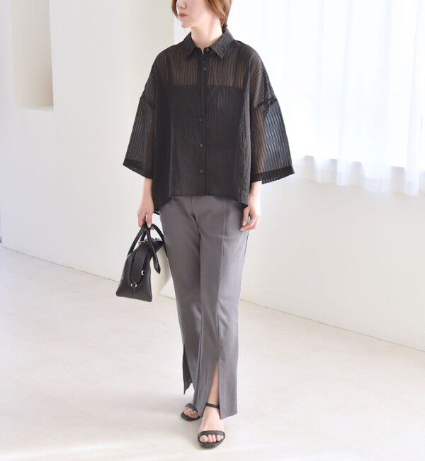 quaranciel「quaranciel:〈接触冷感/汗染み防止加工/洗濯機可能〉スリット イージー パンツ」|その他|