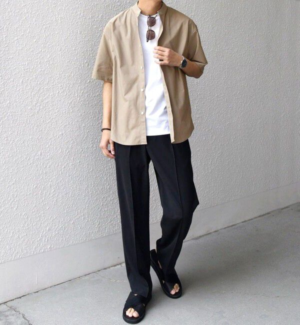 SHIPS any「SHIPS any: 360&deg; THE CIRCLE STRETCH バンドカラー シャツ(セットアップ対応)◆」|シャツ・ブラウス|