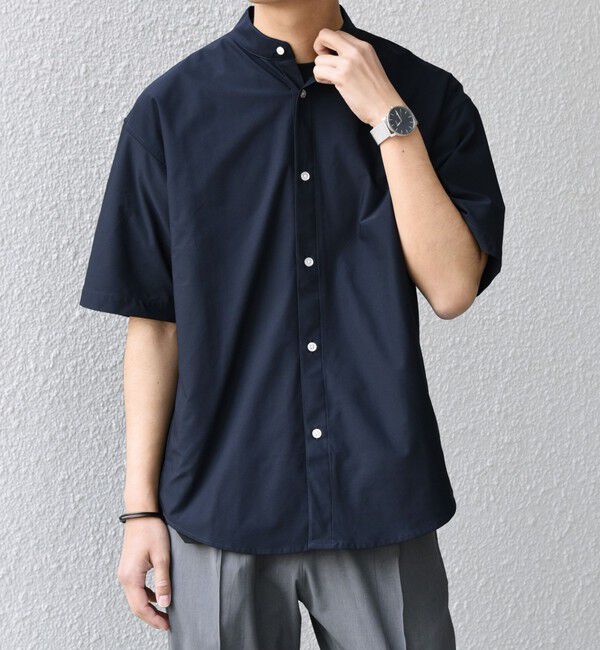 SHIPS any「SHIPS any: 360&deg; THE CIRCLE STRETCH バンドカラー シャツ(セットアップ対応)◆」|シャツ・ブラウス|