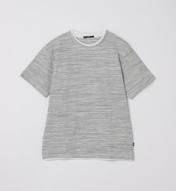 SHIPS「SHIPS: フェイク レイヤード ピケ クルーネック Tシャツ」|Tシャツ・カットソー|ライトグレー