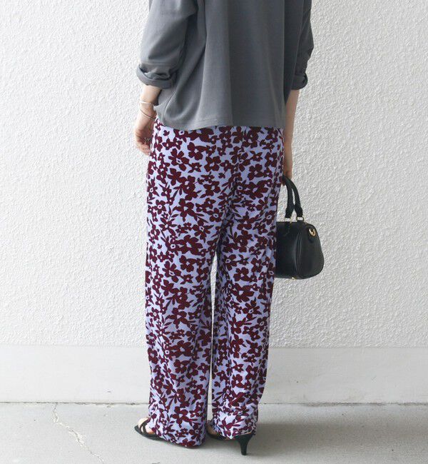 SHIPS any「SHIPS any:〈洗濯機可能〉フラワー ポリエステル ベロア ワイド イージー パンツ」|その他|