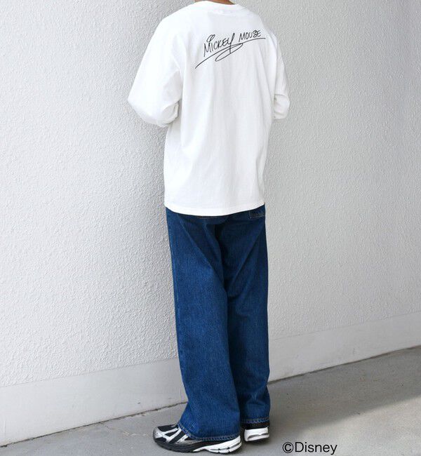 SHIPS any「SHIPS any: /ミッキーマウス/ サイン & ポージング Tシャツ (ロンT)◇」|Tシャツ・カットソー|