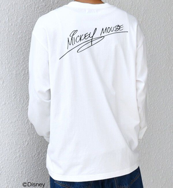 SHIPS any「SHIPS any: /ミッキーマウス/ サイン & ポージング Tシャツ (ロンT)◇」|Tシャツ・カットソー|