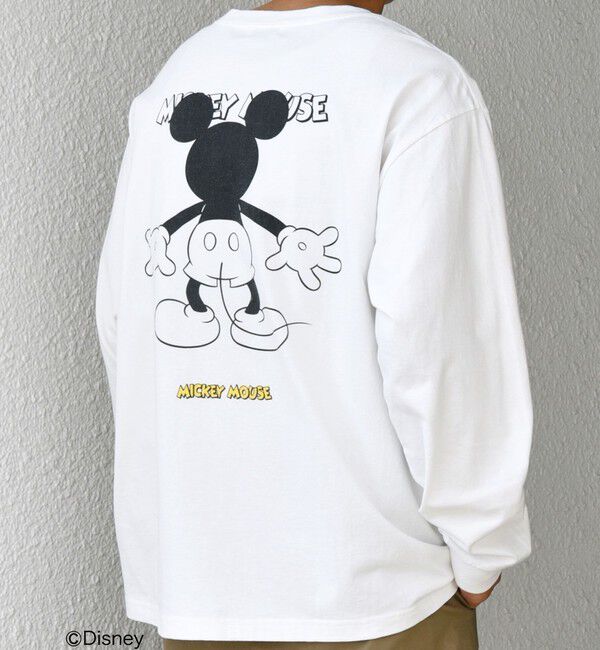 SHIPS any「SHIPS any: /ミッキーマウス/ サイン & ポージング Tシャツ (ロンT)◇」|Tシャツ・カットソー|