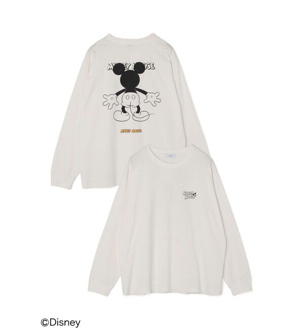 SHIPS any「SHIPS any: /ミッキーマウス/ サイン & ポージング Tシャツ (ロンT)◇」|Tシャツ・カットソー|