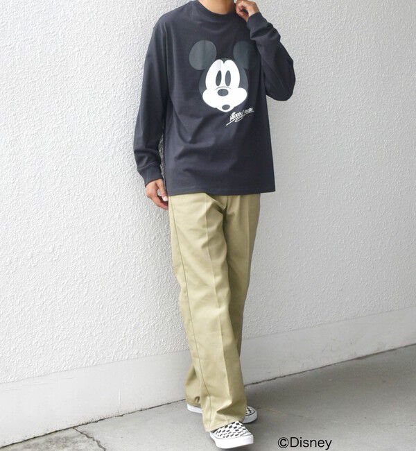 SHIPS any「SHIPS any: /ミッキーマウス/ サイン & ポージング Tシャツ (ロンT)◇」|Tシャツ・カットソー|