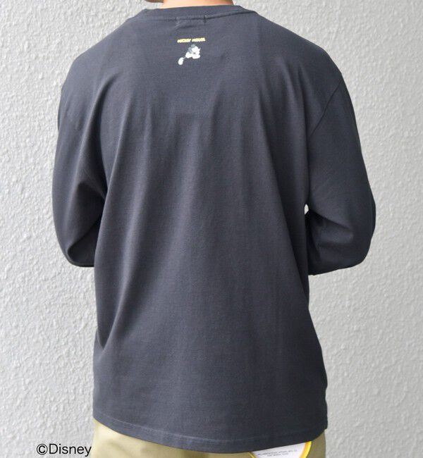 SHIPS any「SHIPS any: /ミッキーマウス/ サイン & ポージング Tシャツ (ロンT)◇」|Tシャツ・カットソー|