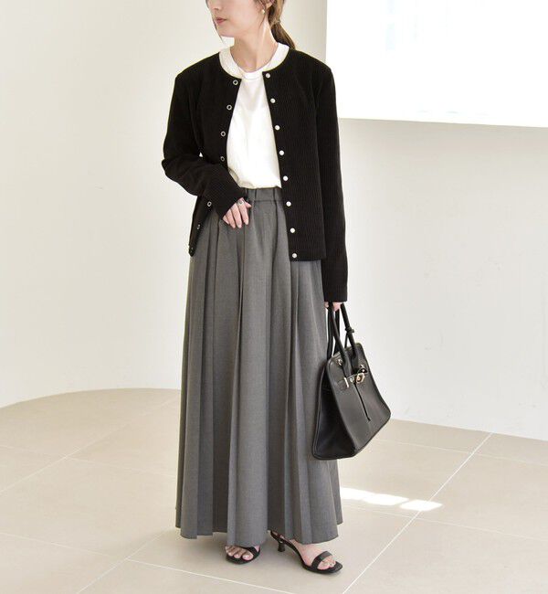 quaranciel「quaranciel: ランダム プリーツ マキシ スカート」|スカート|