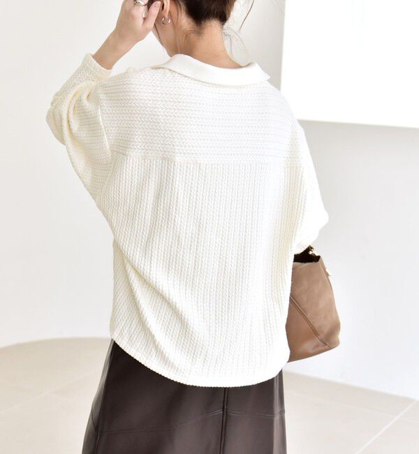 quaranciel「quaranciel:〈手洗い可能〉ケーブル ジャージー ラガー プルオーバー」|Tシャツ・カットソー|