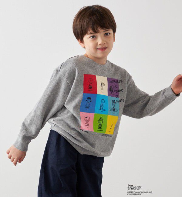 SHIPS any「SHIPS any: SNOOPY コラボ 75th ブロック グラフィック プリント スウェット <KIDS>」|スウェット・ジャージ|