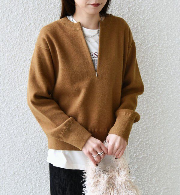 SHIPS Colors 「SHIPS Colors:〈手洗い可能〉フロント ジップ ニット」|ニット・セーター|