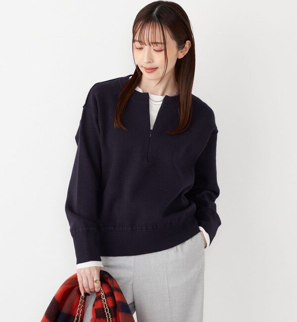 SHIPS Colors 「SHIPS Colors:〈手洗い可能〉フロント ジップ ニット」|ニット・セーター|