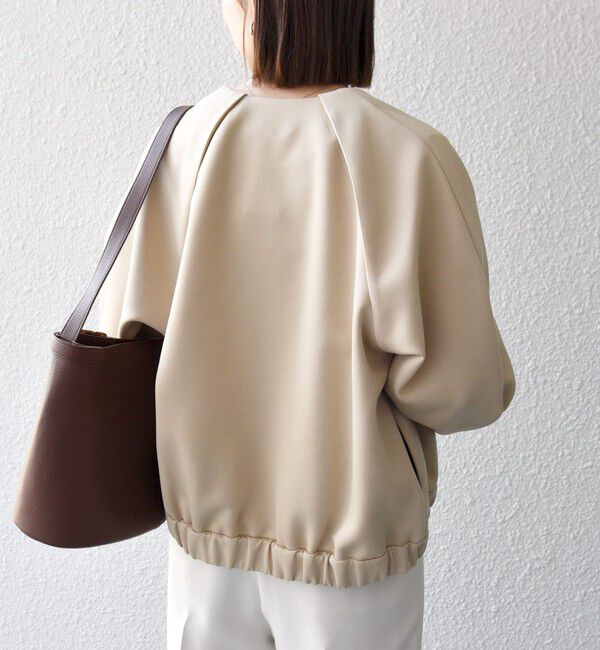 SHIPS any「SHIPS any:〈洗濯機可能〉ジャージー ギャザー コンパクト ブルゾン」|ブルゾン・スタジャン|