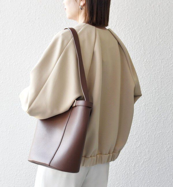 SHIPS any「SHIPS any:〈洗濯機可能〉ジャージー ギャザー コンパクト ブルゾン」|ブルゾン・スタジャン|