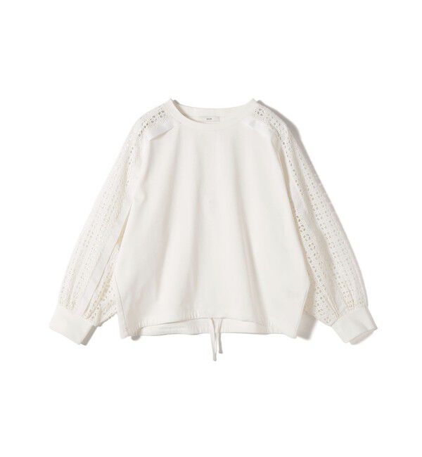 SHIPS for women「《一部追加予約》【WEB限定】〈手洗い可能〉レース コンビ カットソー」|Tシャツ・カットソー|