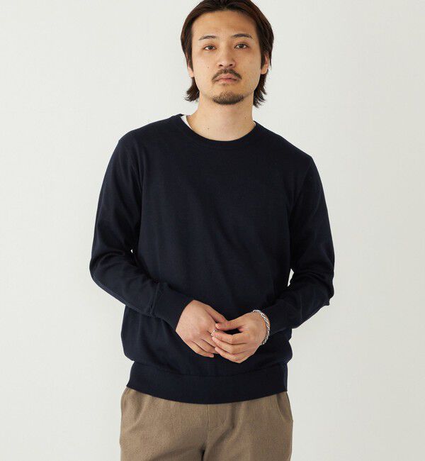 SHIPS Colors 「SHIPS Colors:〈洗濯機可能〉14ゲージ 天竺 クルーネック ニット」|ニット・セーター|ネイビー