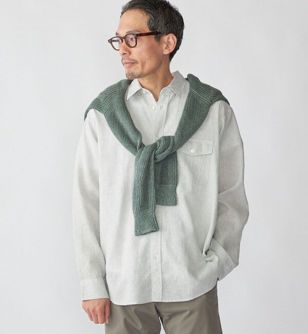 SHIPS「SHIPS: リネン オーバー レギュラーカラー シャツ」|シャツ・ブラウス|