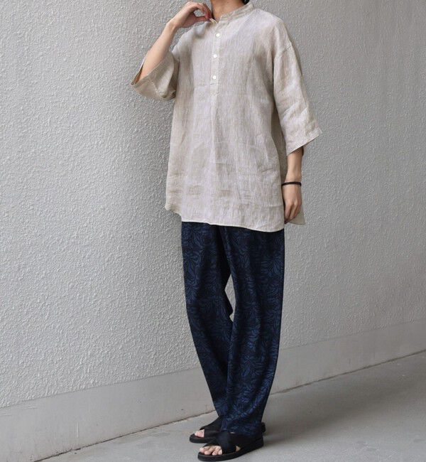 SHIPS any「SHIPS any:〈洗濯機可能〉ピュアリネン バンド スキッパー ハーフスリーブ プルオーバー シャツ 26SS◆」|シャツ・ブラウス|