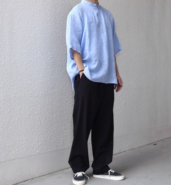 SHIPS any「SHIPS any:〈洗濯機可能〉ピュアリネン バンド スキッパー ハーフスリーブ プルオーバー シャツ 26SS◆」|シャツ・ブラウス|