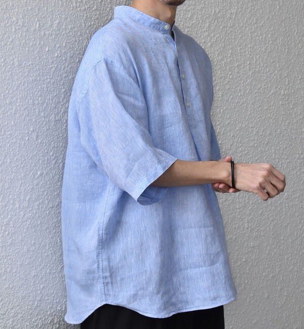 SHIPS any「SHIPS any:〈洗濯機可能〉ピュアリネン バンド スキッパー ハーフスリーブ プルオーバー シャツ 26SS◆」|シャツ・ブラウス|