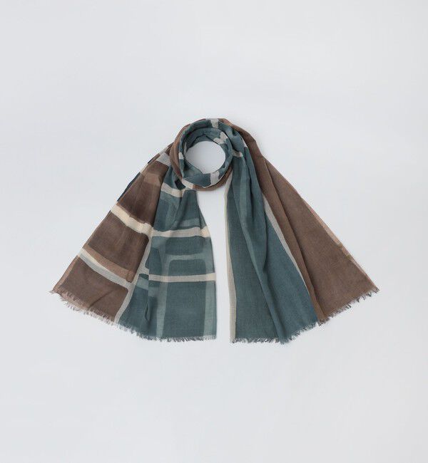SHIPS「MARCEL LASSANCE: COTTON PRINT STOLE」|ストール|ネイビー