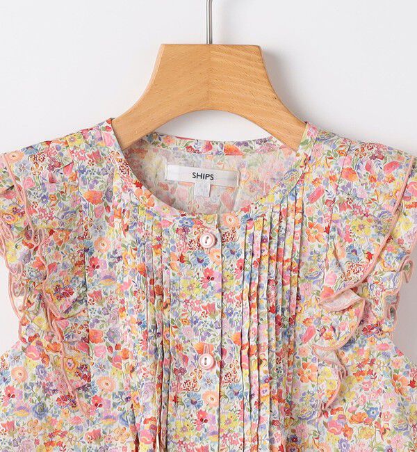 SHIPS KIDS「SHIPS KIDS:140cm / リバティ フリル ブラウス」|シャツ・ブラウス|