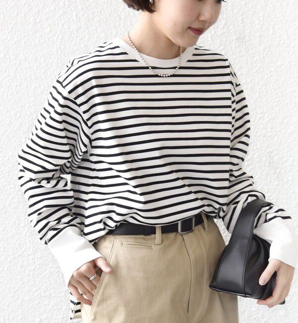 SHIPS for women「〈接触冷感 / UVカット / 手洗い可能〉ロング リブ ラウンド ヘム プルオーバー」|Tシャツ・カットソー|