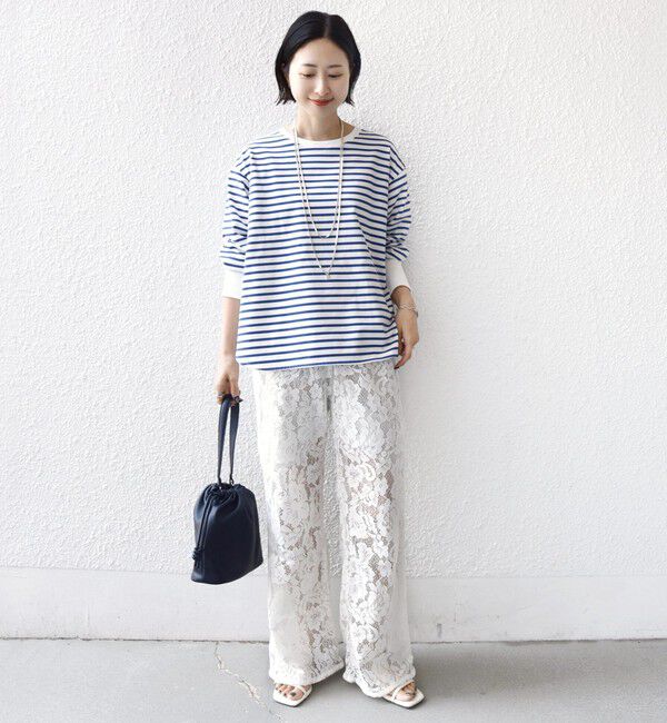 SHIPS for women「〈接触冷感 / UVカット / 手洗い可能〉ロング リブ ラウンド ヘム プルオーバー」|Tシャツ・カットソー|