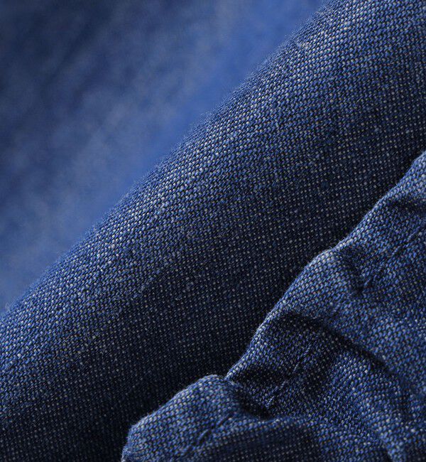 SHIPS for women「《予約》【WEB限定】〈手洗い可能〉ライト オンス フリル デニム 半袖 シャツ」|シャツ・ブラウス|