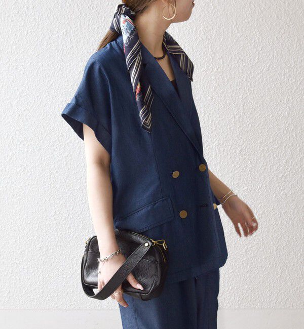 SHIPS any「《予約》SHIPS any:〈洗濯機可能〉シャンブレー デニム ロールアップ シャツ ジャケット」|テーラードジャケット|