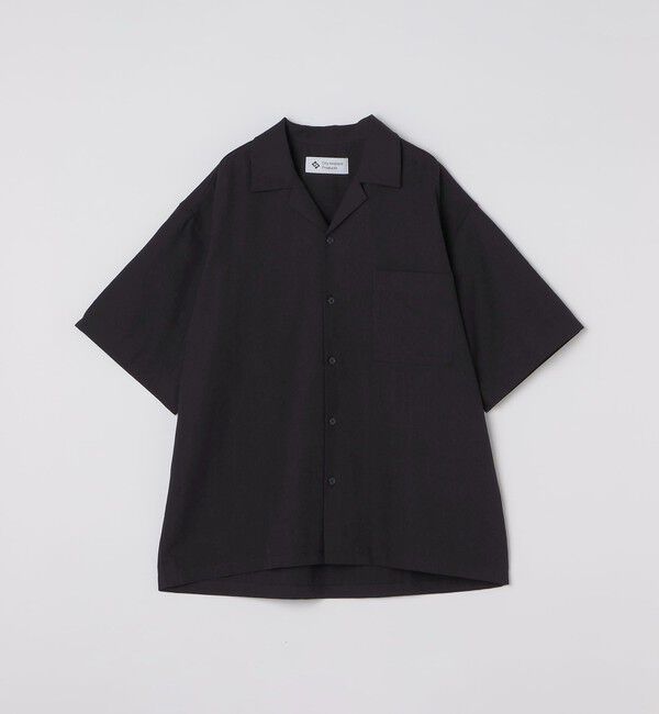 SHIPS「City Ambient Products: オープンカラー コットン リネン ショートスリーブ シャツ」|シャツ・ブラウス|ブラック