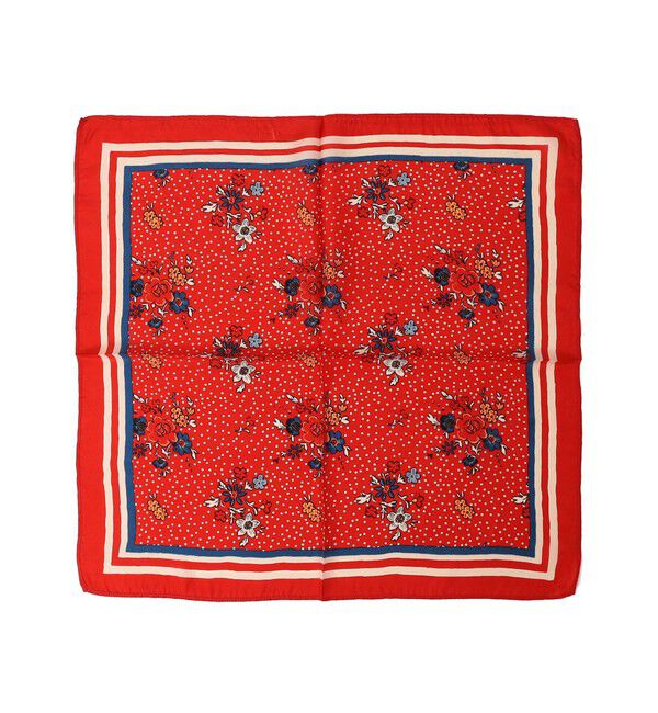 SHIPS any「SK OVERSEAS IND PRIVATE LIMITED: フラワー プリント スカーフ」|バンダナ・スカーフ|レッド