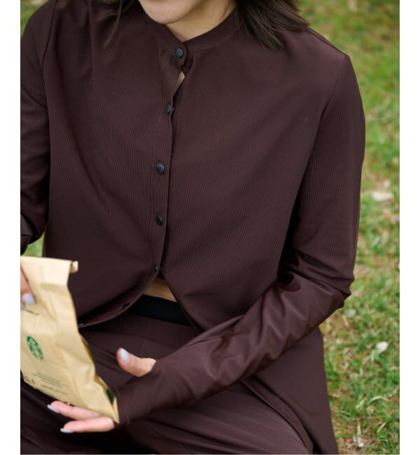 OUTDOOR PRODUCTS Usual Things「≪予約≫ACTIVE WEAR テレコクルーネックスナップカーディガン」|カーディガン|