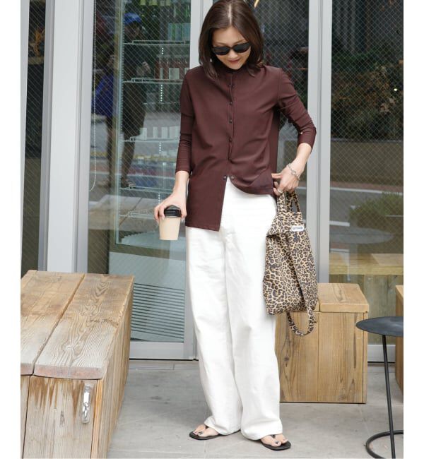 OUTDOOR PRODUCTS Usual Things「≪予約≫ACTIVE WEAR テレコクルーネックスナップカーディガン」|カーディガン|