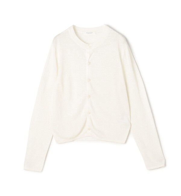 MACPHEE「プレーンリネン クルーネックカーディガン」|カーディガン|11 ホワイト