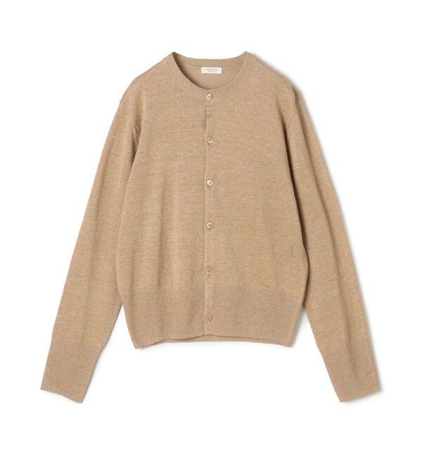 MACPHEE「プレーンリネン クルーネックカーディガン」|カーディガン|91 ゴールド