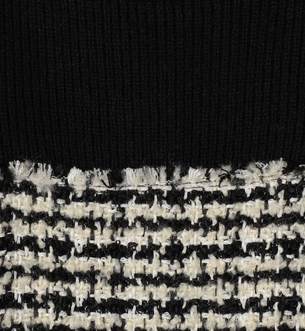 Ballsey「ニットコンビツイード フレンチスリーブワンピース」|ワンピース|