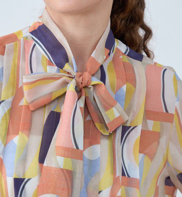 Ballsey「オプティカルプリント ボウタイブラウス」|シャツ・ブラウス|