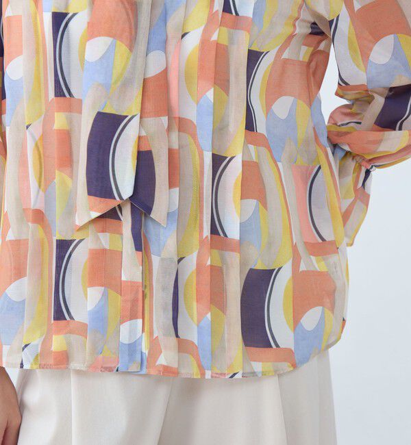 Ballsey「オプティカルプリント ボウタイブラウス」|シャツ・ブラウス|