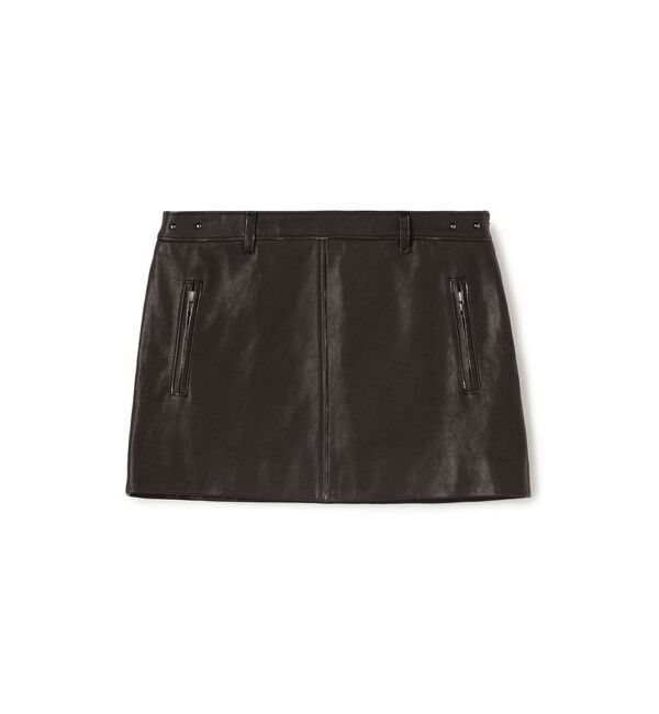 DES PRES「ヴィンテージレザー ローライズミニスカート」|スカート|19 ブラック