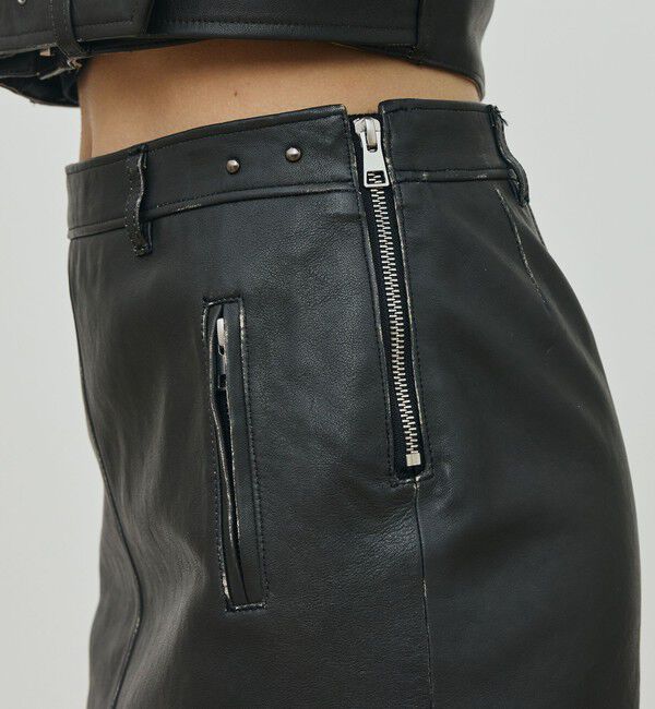 DES PRES「ヴィンテージレザー ローライズミニスカート」|スカート|