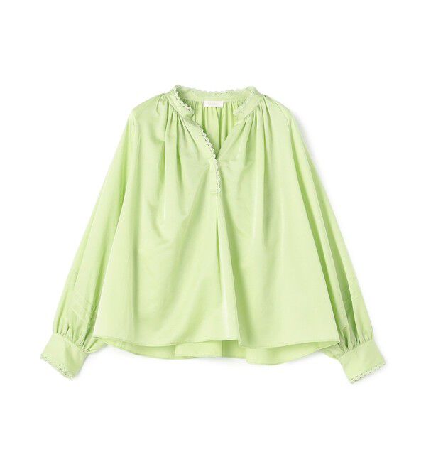 Ballsey「コットンシルクサテン スキッパーブラウス」|シャツ・ブラウス|53 ライトグリーン