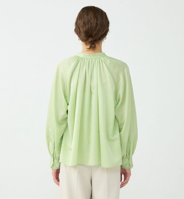 Ballsey「コットンシルクサテン スキッパーブラウス」|シャツ・ブラウス|