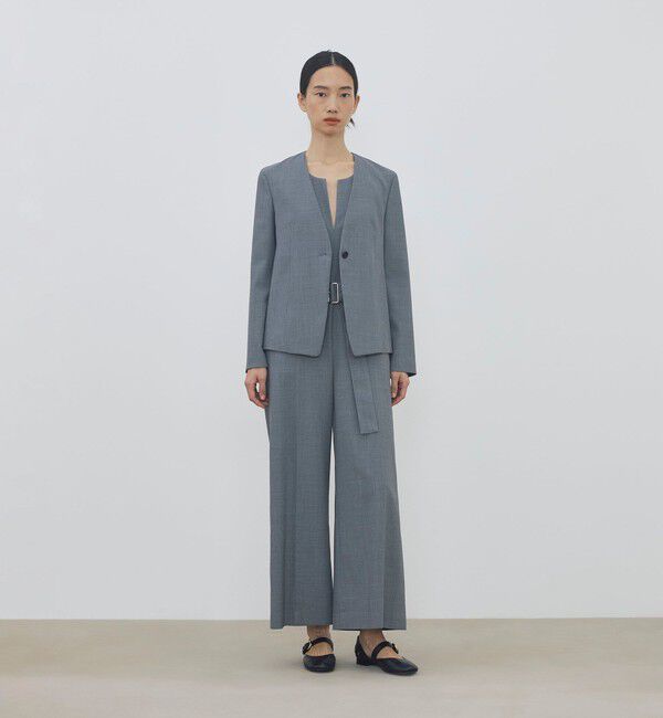 DES PRES「ポリエステルウールバラシャ Vカラージャケット」|ノーカラージャケット|