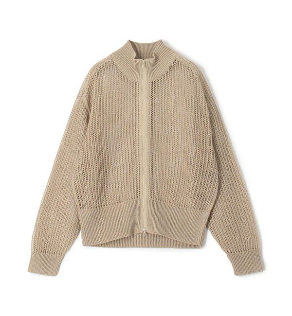 GALERIE VIE「オープンワークコットン ジップアップカーディガン」|カーディガン|43 ベージュ