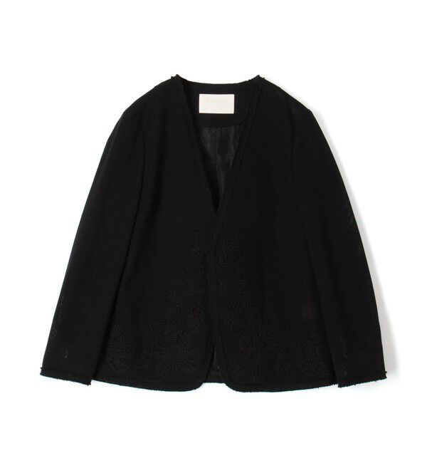Ballsey「フラワーメッシュエンブロイダリー Vカラージャケット」|ノーカラージャケット|19 ブラック