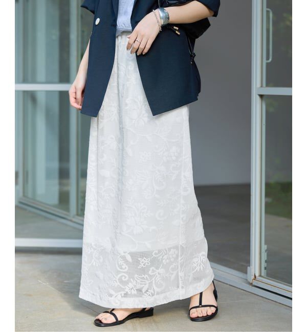 SLOBE IENA「《シリーズあり/予約》レースカットスカート」|スカート|ホワイト